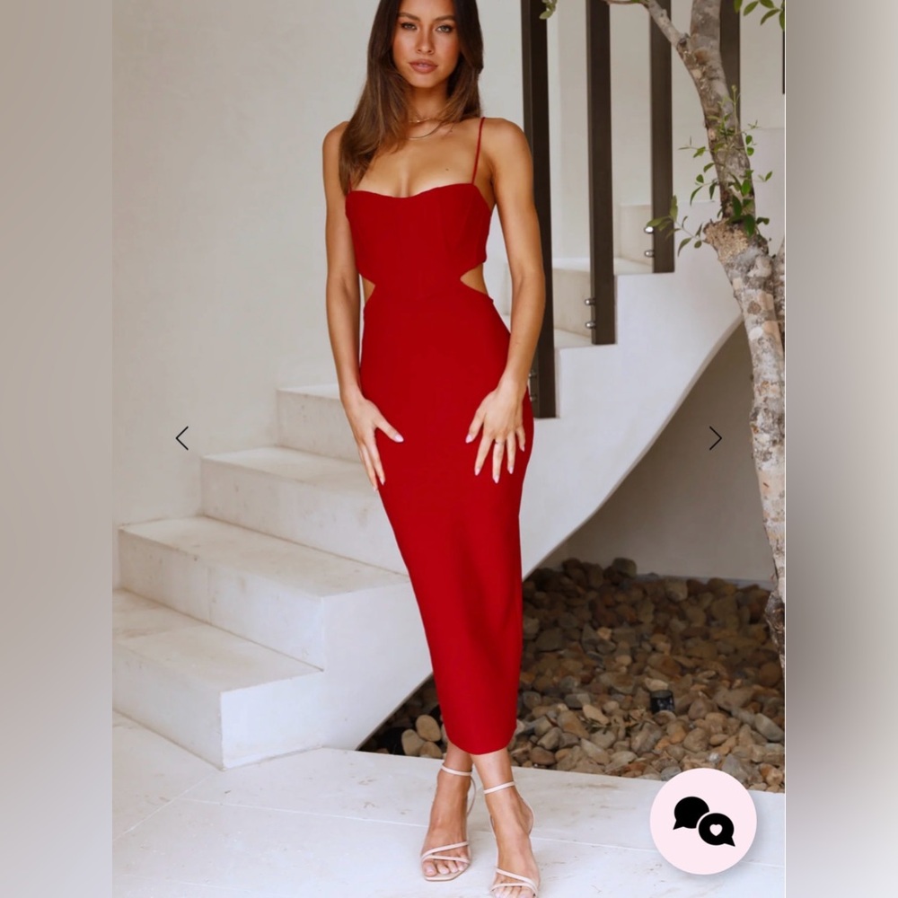 Hello Molly Striking Red Backless Dress - Picture 2 of 7